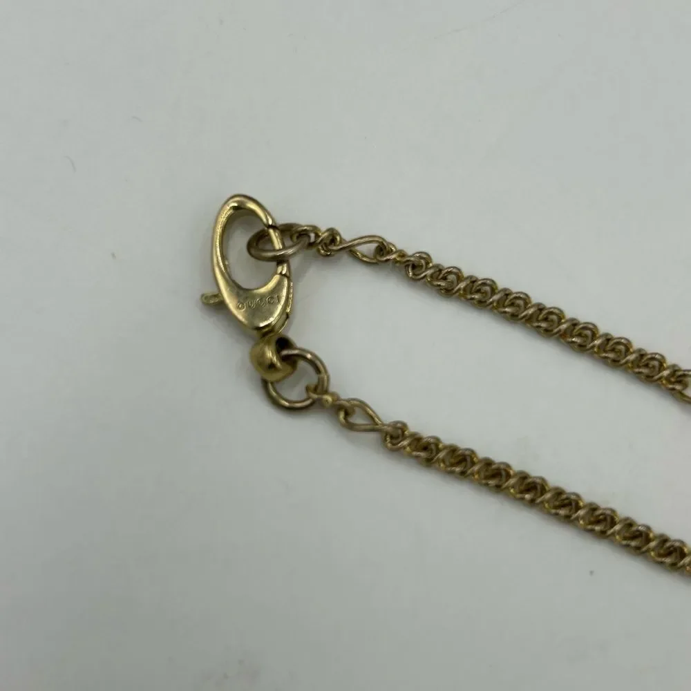 Gucci iconic gold tone lion head crystal necklace made in Italy - Picture 6 of 9